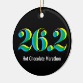 Gepersonaliseerde 26.2 Marathon Running Foto Zwart Keramisch Ornament (Links)
