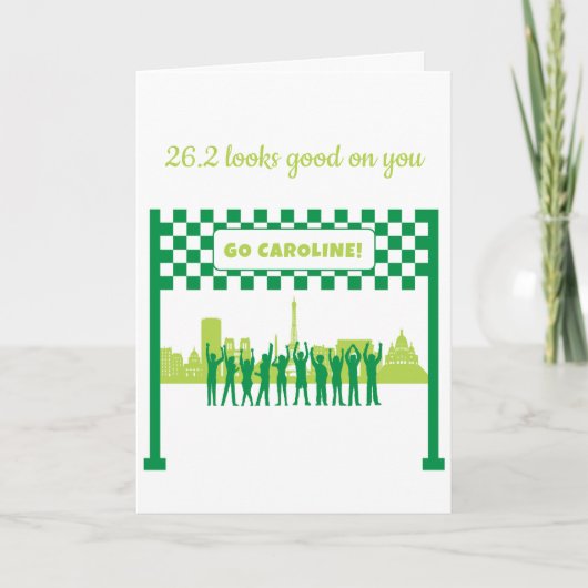 Gepersonaliseerde 26.2 Paris Skyline Marathon Cong Kaart (Voorkant)