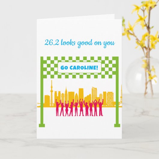 Gepersonaliseerde 26.2 Tokyo Japan Marathon Congra Kaart (Gele Bloem)