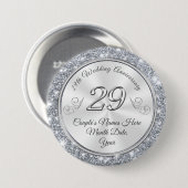 Gepersonaliseerde 29e bruiloft Jubileum Pins, Favo Ronde Button 7,6 Cm (Voorkant /achterkant)