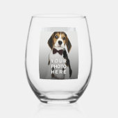Gepersonaliseerde 2 aangepaste foto's wijnglas zonder voet (Achterkant)