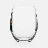 Gepersonaliseerde 2 aangepaste foto's wijnglas zonder voet (Links)