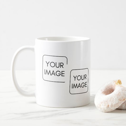 Gepersonaliseerde 2 Afbeeldingen Business Logo Cor Koffiemok (Met donut)