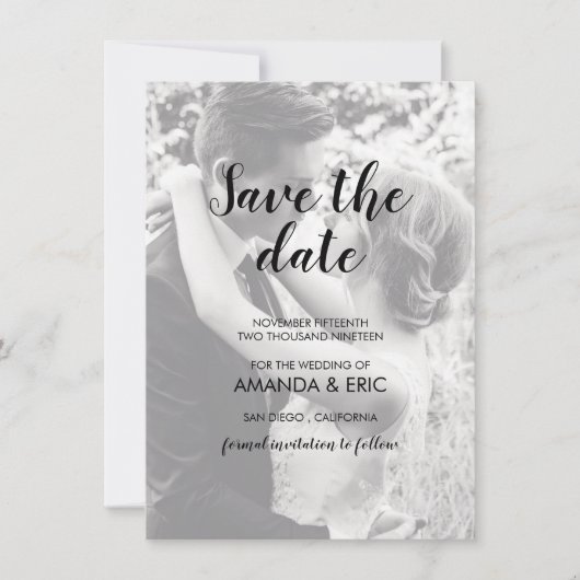 Gepersonaliseerde 2 foto bruiloft Save the Date Ka Kaart (Voorkant)