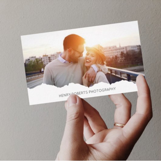 Gepersonaliseerde 2 foto Elegant Fotograaf Visitekaartje