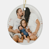 Gepersonaliseerde 2 foto Familie Kerst Custom Keramisch Ornament (Links)