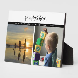 Gepersonaliseerde 2-foto familie liefde herinnerin fotoplaat
