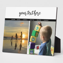 Gepersonaliseerde 2 foto familie liefde herinnerin fotoplaat