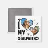Gepersonaliseerde 2 foto Ik hou van mijn Vriendin Magneet (Voorkant / Achterkant)