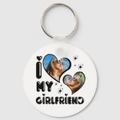 Gepersonaliseerde 2 foto Ik hou van mijn Vriendin Sleutelhanger (Voorkant)