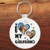 Gepersonaliseerde 2 foto Ik hou van mijn Vriendin Sleutelhanger (Voorkant)