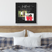 Gepersonaliseerde 2 foto nu dan BESTIES Canvas Afdruk (Insitu (Slaapkamer))