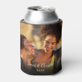 Gepersonaliseerde 2 Foto Script Naam Datum Blikjeskoeler (Blikje Voorkant)