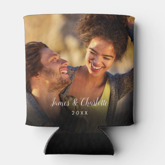 Gepersonaliseerde 2 Foto Script Naam Datum Blikjeskoeler (Achterkant)