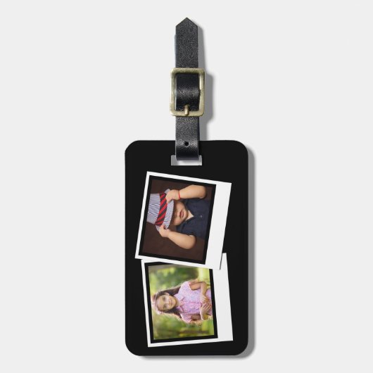 Gepersonaliseerde 2-foto snapshot Lijsten aangepas Bagagelabel (Voorkant verticaal)