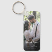 Gepersonaliseerde 2 foto's bruiloft Dank u Sleutelhanger (Voorkant)