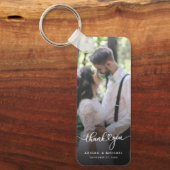 Gepersonaliseerde 2 foto's bruiloft Dank u Sleutelhanger (Voorkant)