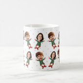 Gepersonaliseerde 2 foto's Face Funny Christmas El Koffiemok (Center)