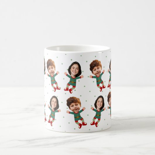 Gepersonaliseerde 2 foto's Face Funny Christmas El Koffiemok (Center)