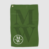Gepersonaliseerde 2-letters verticale Monogram Gro Golfhanddoek (Voorkant)