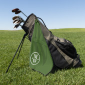 Gepersonaliseerde 2-letters verticale Monogram Gro Golfhanddoek (Groen)