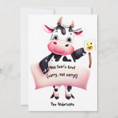 Gepersonaliseerde #2 Papa Joke Grappige Koe Nieuwj Kaart (Achterkant)