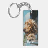 Gepersonaliseerde 2 Pet Photo Name Hondenliefhebbe Sleutelhanger (Voorkant Links)
