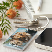 Gepersonaliseerde 2 Pet Photo Name Hondenliefhebbe Sleutelhanger (Voorkant Rechts)