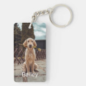 Gepersonaliseerde 2 Pet Photo Name Hondenliefhebbe Sleutelhanger (achterkant)