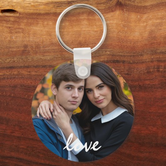 Gepersonaliseerde 2-zijdige foto- en tekstfotocoll sleutelhanger (Achterkant)