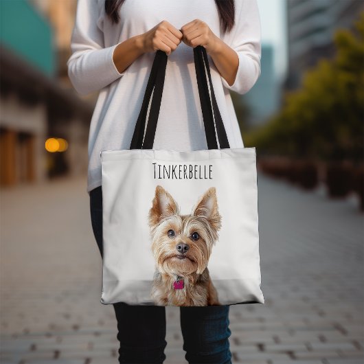 Gepersonaliseerde 2-zijdige foto van het huisdier tote bag