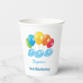 Gepersonaliseerde 2e Verjaardag Soft Pink Boy's Na Papieren Bekers