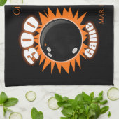 Gepersonaliseerde 300-game- en 800-reeks Bowling K Theedoek (Gevouwen)