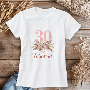 Gepersonaliseerde, 30 en fantastische bloem t-shirt