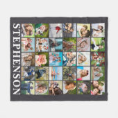 Gepersonaliseerde 30 Foto Collage Gray Fleece Deken (Voorkant (Horizontaal))