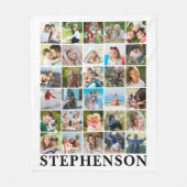 Gepersonaliseerde 30 foto collage wit fleece deken (Voorkant)