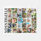 Gepersonaliseerde 30 foto collage wit fleece deken (Voorkant (Horizontaal))