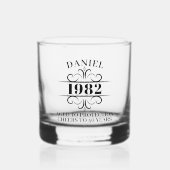 Gepersonaliseerde 30e 40e 50e 60e 70 verjaardagsfe whisky glas (Voorkant)