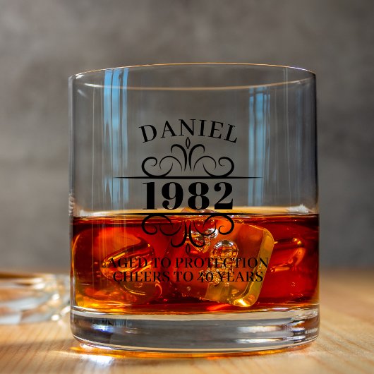Gepersonaliseerde 30e 40e 50e 60e 70 verjaardagsfe whisky glas