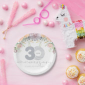 Gepersonaliseerde 30e bruiloft Jubileum Bloemen Papieren Bordje (Feest)