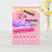 Gepersonaliseerde 30e Netball Player Verjaardag Ka Kaart (Gele Bloem)