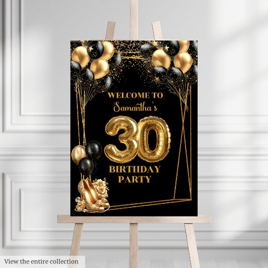 Gepersonaliseerde 30e verjaardag cadeau tas zwart  medium cadeauzakje