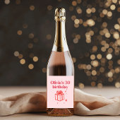Gepersonaliseerde 30e verjaardag | Hoera voor de d Sparkling Wijnetiket