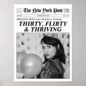 Gepersonaliseerde 30e verjaardag krant Poster Deco (Voorkant)