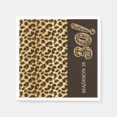 Gepersonaliseerde 30e Verjaardag Luipaard Folie Ba Servet (Voorkant)