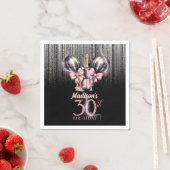 Gepersonaliseerde 30e verjaardag Luxe champagne Servet (Insitu)