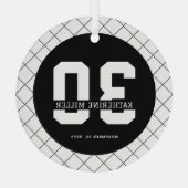 Gepersonaliseerde 30e verjaardag Modern en Elegant Glas Ornament (Achterkant)