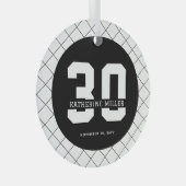 Gepersonaliseerde 30e verjaardag Modern en Elegant Glas Ornament (Voorkant Rechts)