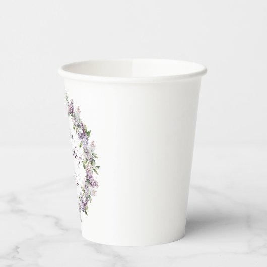 Gepersonaliseerde 30e verjaardag Paarse Lila bloem Papieren Bekers (Links)