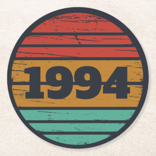 Gepersonaliseerde  30e verjaardagscadeaus ronde kartonnen onderzetter